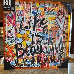 Colorful 'Life is Beautiful' Art Print